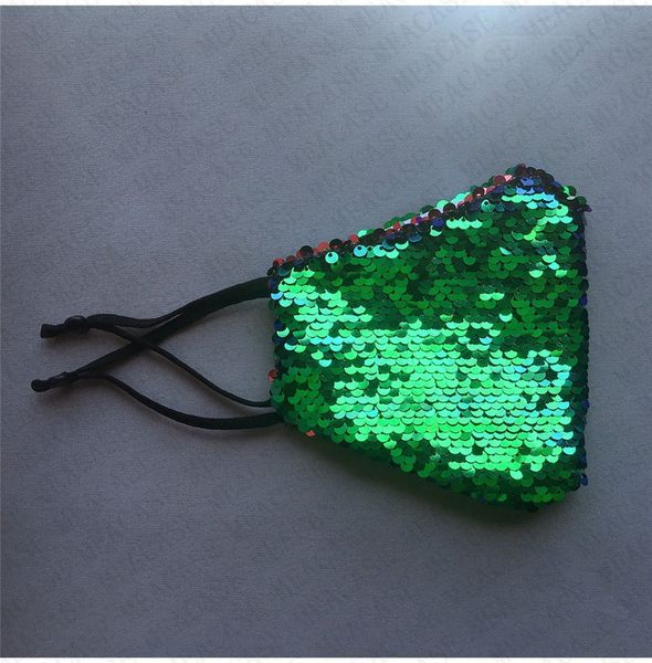 

fish-scale sequins designer face mask rainbow bling bling fashion masks dustproof washable sunproof women face masks mouth cover d72105, Black;white
