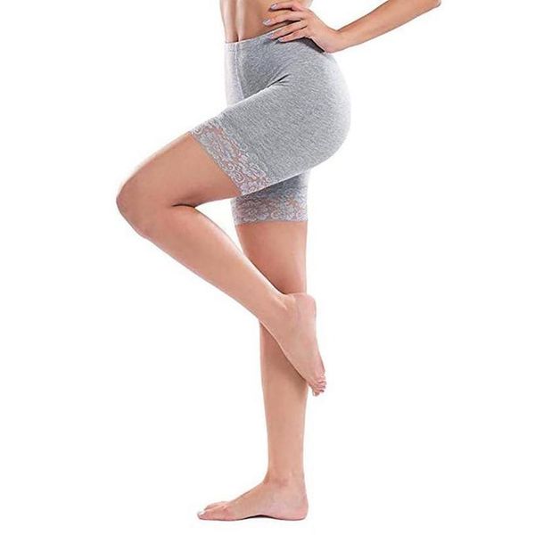 

fashion women lace plus size knee length skinny summer cozy sport high waist elastic 5xl casual gym stretch pantalones cortos sale, Black