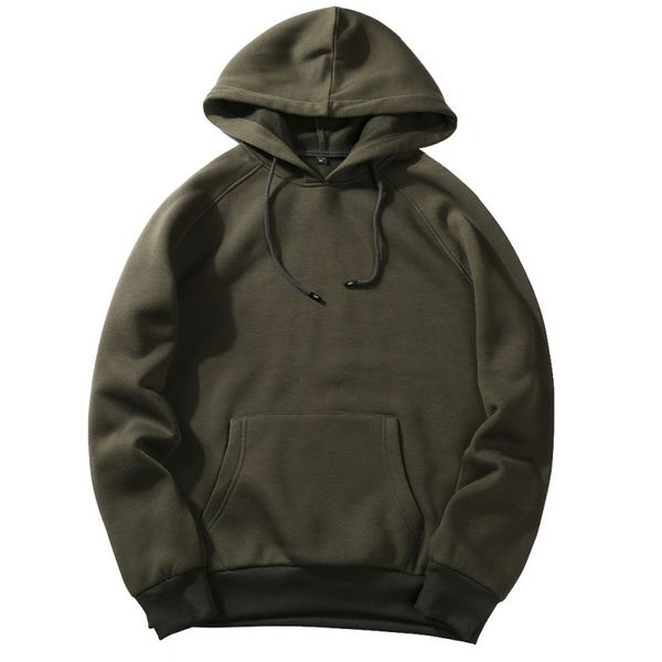 

2020 autumn new men spring autumn cotton pure color casual hoodie coat korean style loose-fit, Black