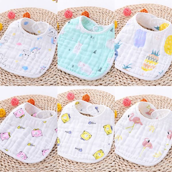 

newborn bib u-shaped absorbent breathable baby saliva towel 8-layer cotton gauze saliva towel anti-overflow milk bib baby supplies