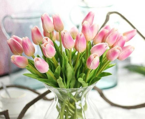 

latex tulips artificial pu flower bouquet real touch flowers for home decoration wedding decorative flowers option dhl zlstore007 btqmi