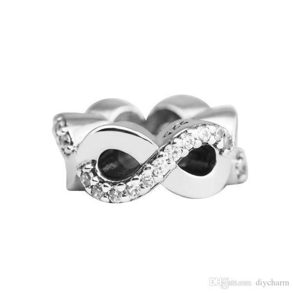 

2017 mother's day silver beads diy fit pandora bracelets authentic 925 sterling silver charms with clear cz linld-55 ing, Black