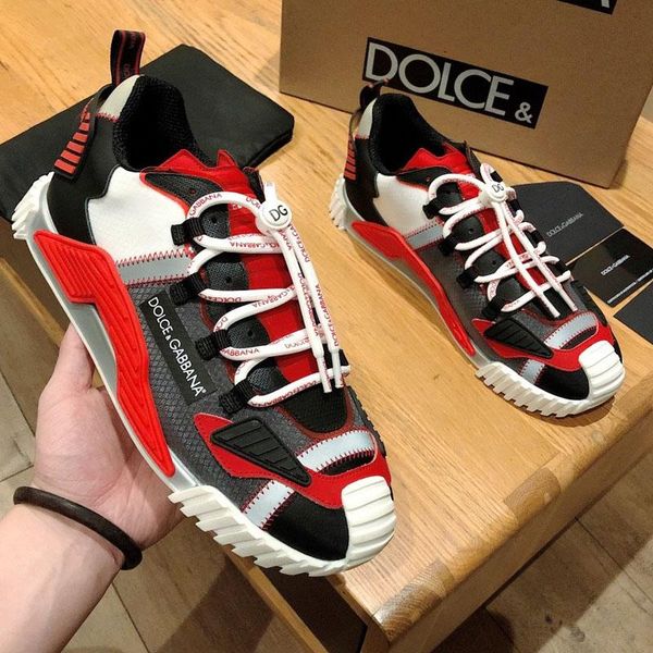 

ns1 sneakers in mixed materials,luxury mens casual shoes fashion designer shoes for men breathable sneakers men shoes b02, Black