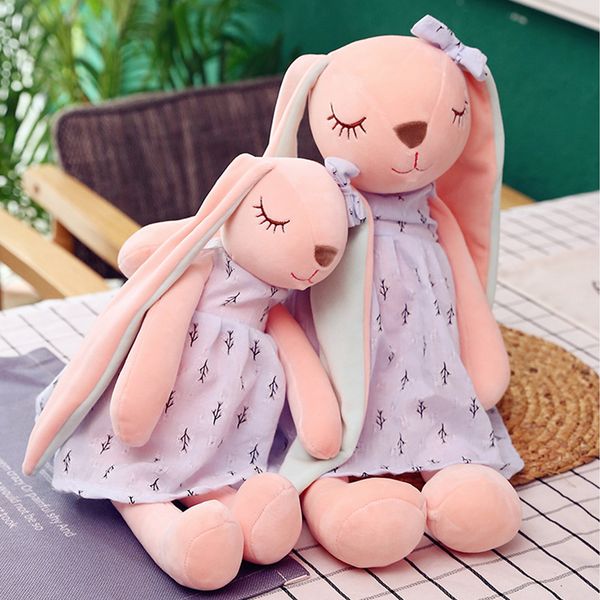 

45cm/55cm/65cm cute cartoon long ears rabbit plush doll toys bunny stuffed plush toy for baby rabbit sleeping mate animal toy t200731