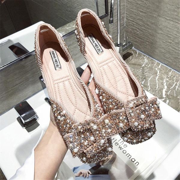 

2020 summer small fragrance retro women's single shoe sare head flat bottom shallow mouth diamond party leisure ins new, Black