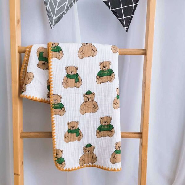

wurrv tick-edge four-layer high-density pure cotton crepe scarf air conditioning blanket infant scarf children's enlarged children&#039