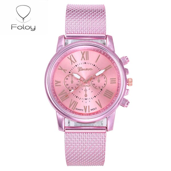 

foloy digital women watches quality fashion geneva roman numerals faux leather analog quartz ladies watch bracelet clock gift
