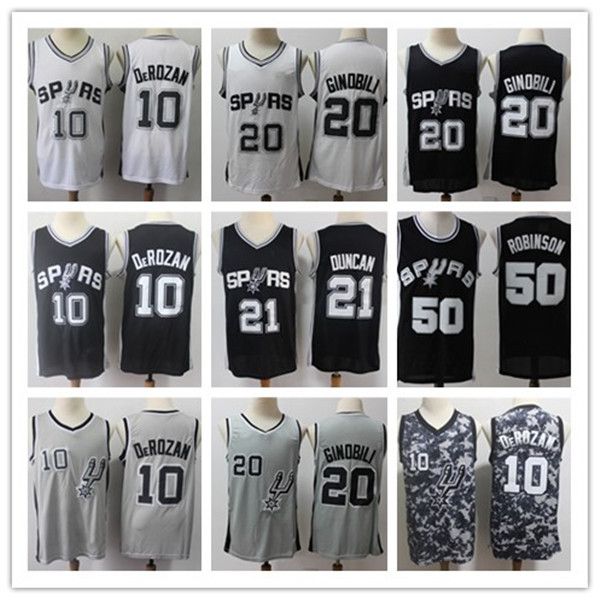 

ncaa men san antonio spurs 21 duncan 10 derozan 50 robinson swingman jersey edition city basketball jerseys sports, Black;red