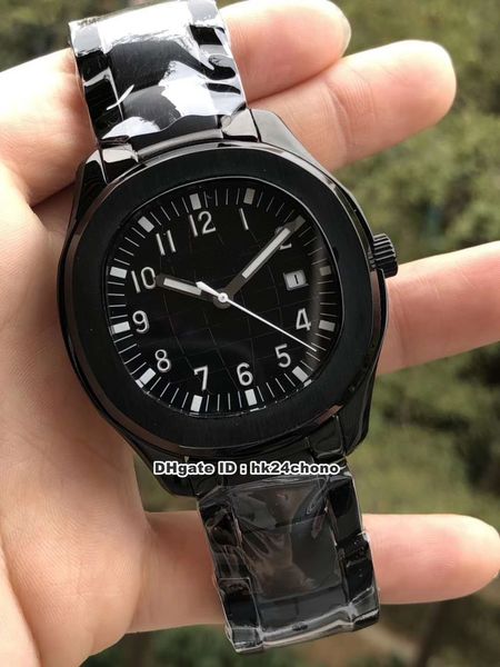 

15 styles aquanaut "jumbo" black dlc automatic mens watch 5167/1a-001 dlc black dial black pvd steel bracelet gents sport watches, Slivery;brown