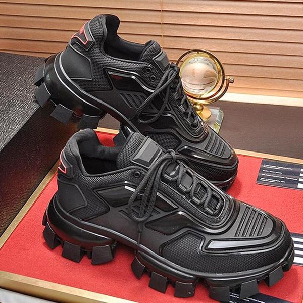 

new arrival cloudbust thunder knit sneakers mens shoes comfortable fashion shoes low lace -up design men shoes scarpe sportive da uomo, Black