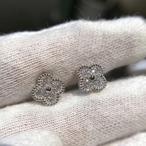 

S925 silver luxruious quality stud earring with full diamond for women engagement free shipping PS6767A