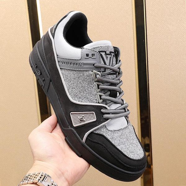

luxury design men shoes fashion sneakers chaussures pour hommes trainer sneaker casual mens shoes with box zapatos de hombre flats l966 sale, Black