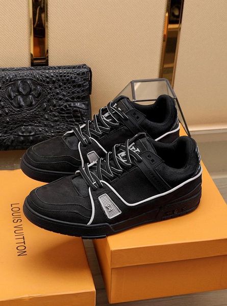 

2020a luxury limited leather daily low casual sneakers, fashionable wild outdoor men's shoes, size: 38-45, Black