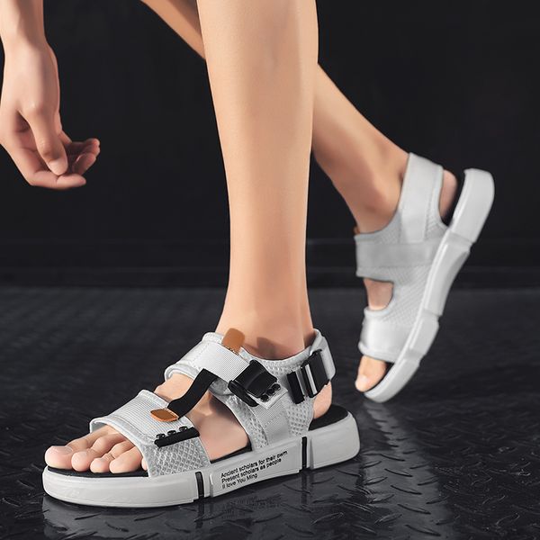 

men luxury flat man sandales waterproof slip big for masculina summer sandalias walking shoes footwear geta on casual s outdoor, Black