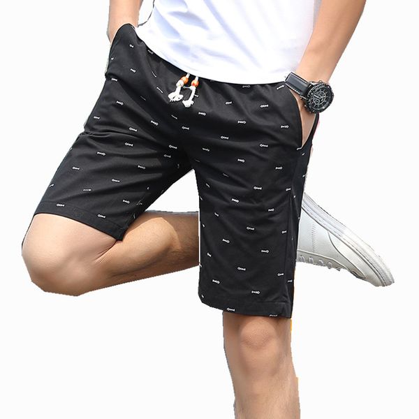 

2020 summer men's casual pants five-beach shorts men pure cotton m-4xl, White;black