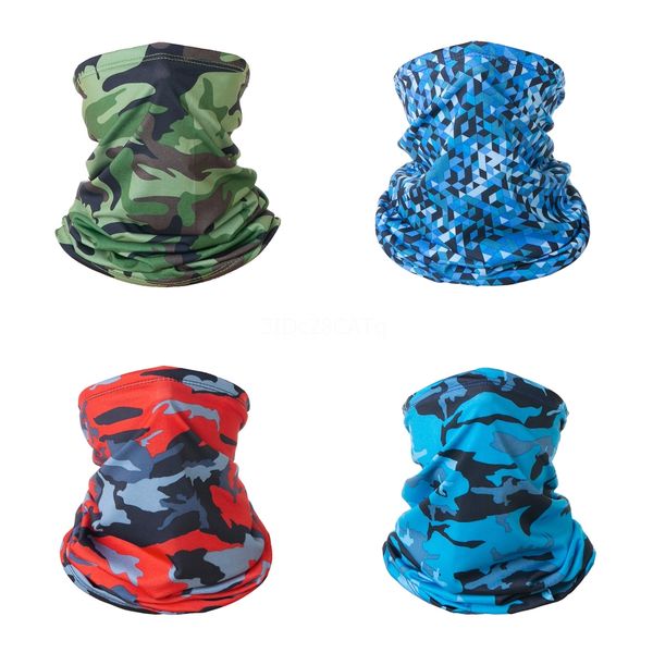 

awhow breathable hiking scarf neck gaiter bandana half face ice headband camouflage silk face er balaclava scarf mask mask#480, Black