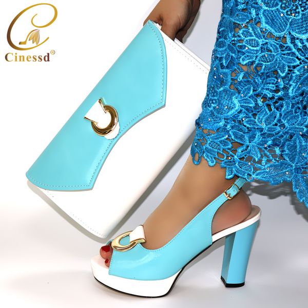 

latest african special materials high heels .3 cm women shoes and bag to match for parties italy high heels women wedding shoe, Black