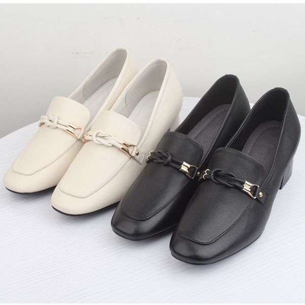

new style genuine leather women dress shoes 45, Black