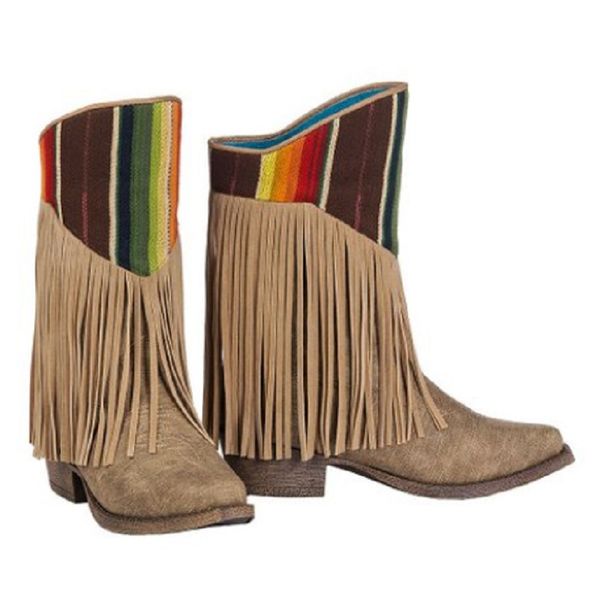 

осень зима женщин сапоги fringe платформа средние каблуки punk женская обувь смешанные цвета западная женщина езда сапоги botas mujer, Black