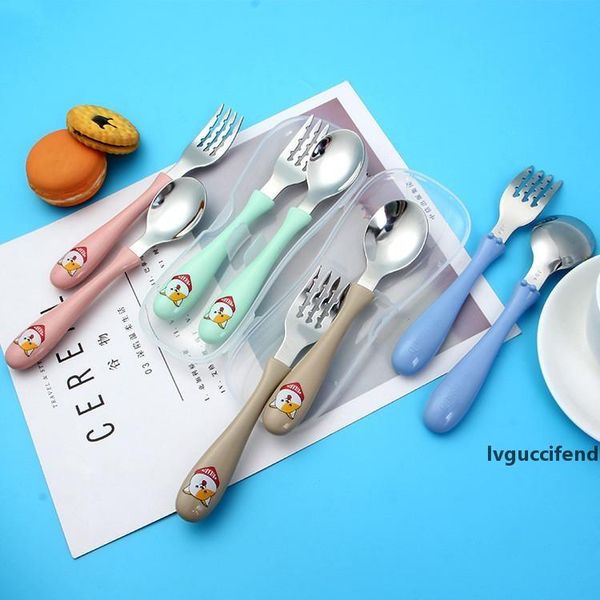 

cute forks spoons stainless steel 304 forks spoons set baby forks spoons set with pp handle