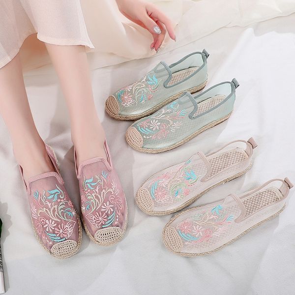 

zoorose new women handmade gauze flats shoes woman 2020 summer breathable women's embroidery soft walking national style, Black