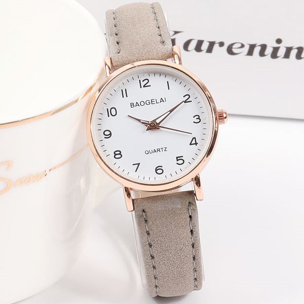 

new arrival fashion simple casual ladies watches women leather bracelet wristwatch retro numberal female clock relogio montre, Slivery;brown