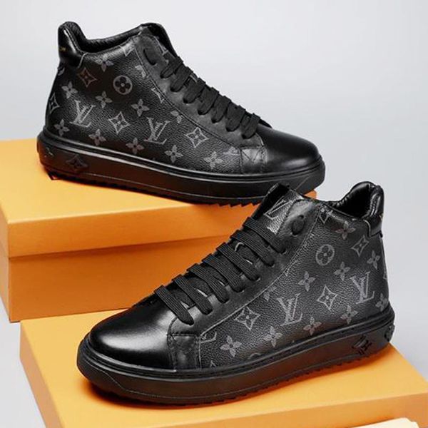 

new listing printed stripes high mens casual shoes ,fashion mens casual shoes leather lace up casual shoes size 38-46 0001, Black