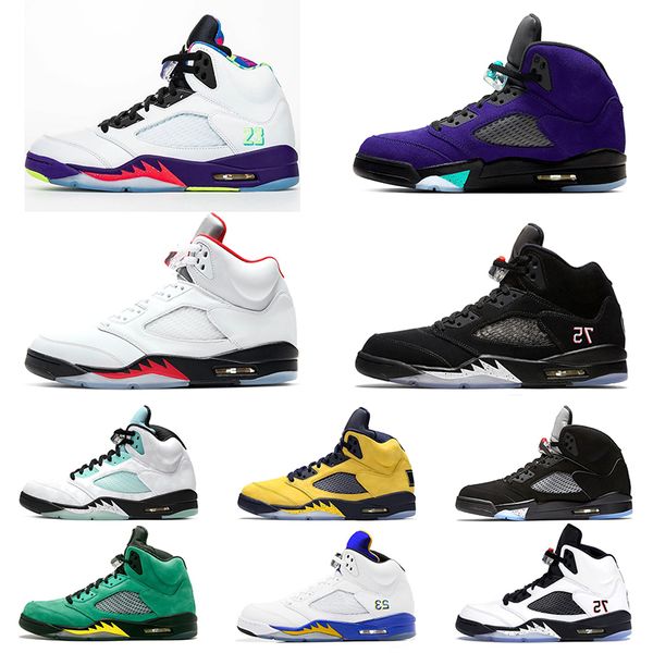 

jumpman 5 5s basketball shoes alternate bel fire red 2020 grape ducks mens trainers sports sneakers size 40-47, White;red
