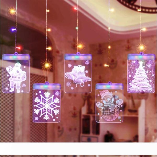 

christmas led night lamp garland lights 3d with remote control usb lamp for door window holiday decoration bedroom fairy lights