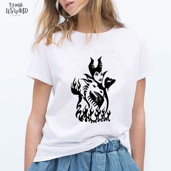 

maleficent devil fairy maiden hip hop 90s new women t shirts tee shirt femme harajuku summer graphic hipster t shirts, White