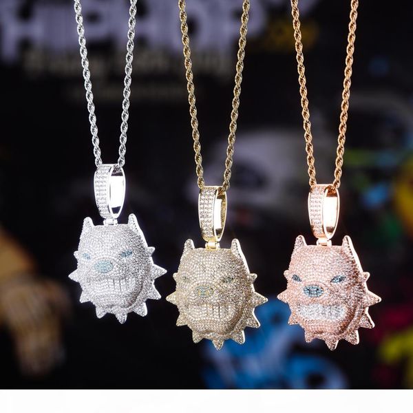 

y gucy new dog pendant necklace with tennis chain gold silver rose gold iced out cubic zircon hip hop rock jewelry for men gift