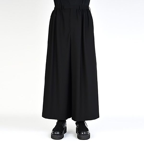 

men's casual pants wide leg pants skirt simple classic dark, Black