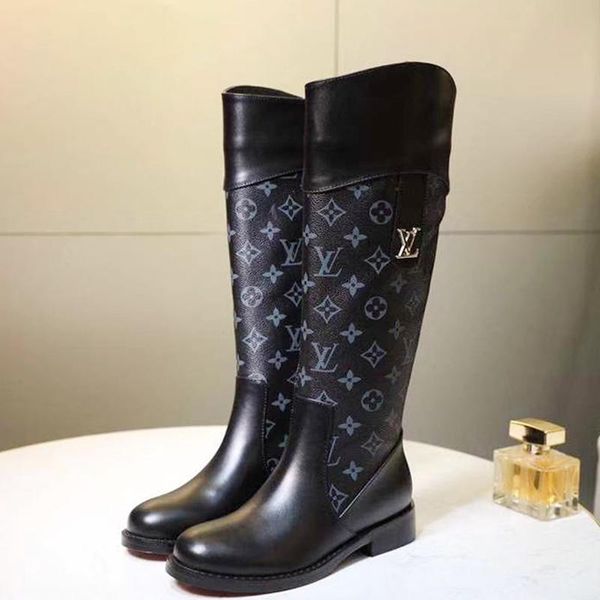 

womens fashion shoes boots zipper platform round toe flat heel boots autumn winter woman shoes plus size 43 bottes femmes luxury fast ship, Black