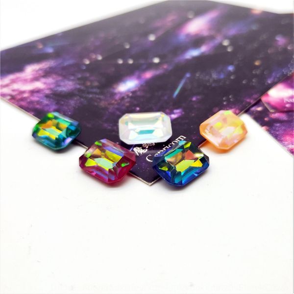 

1iw5q new resin pointed bottom octagonal colorful mocha diy mobile phone case case pointed diamond creative mobile phone shell diy necklace, Silver