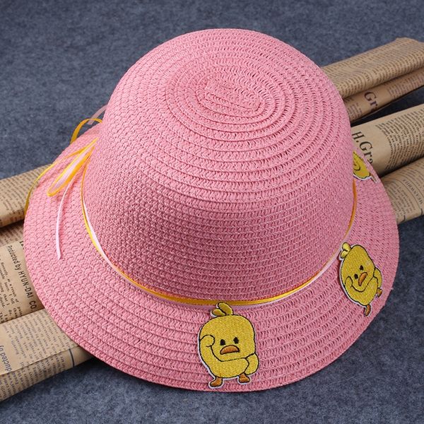 

straw woven sun sun boy and girl beach hat cool hat, Yellow