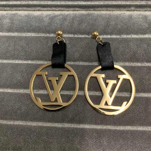 

new real learter gold rose women jewelry 316l stainless steel earrings luxurious style gold plated v letter hoop for female studs wholesale, Golden;silver