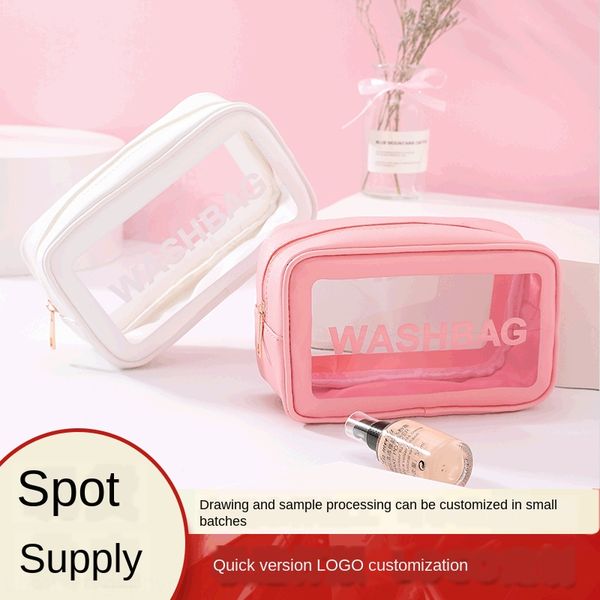

hand makeup waterproof transparent jelly student convenient storage storage bag bag, White