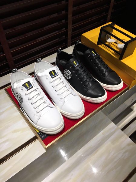 

2020t new genuine leather men's sports shoes large size fashion wild lace-up sneakers low-comfortable breathable tide shoes, size, Black