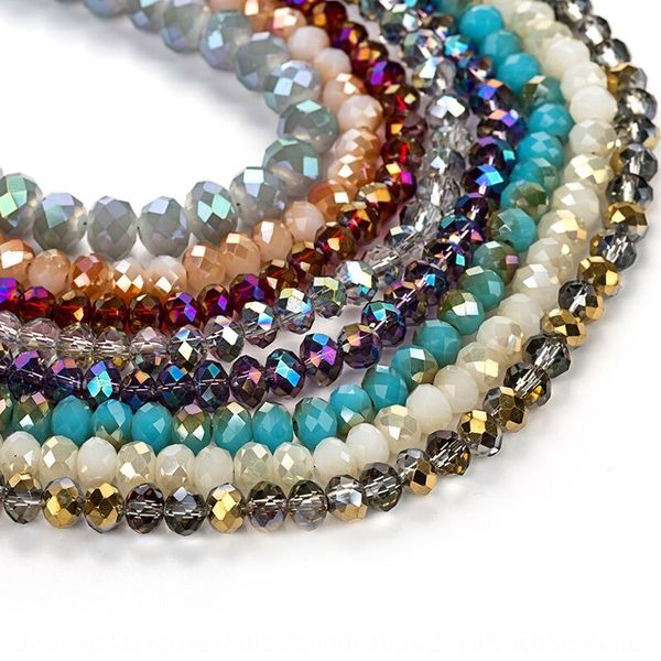 

8nkch diy handmade crystal glass accessories material cut multi-color versatile bracelet diy bracelet necklace beads loose beads accessories, Silver