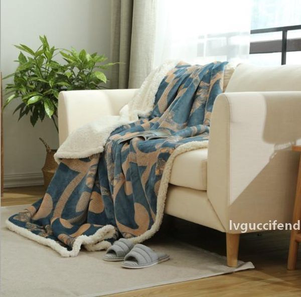 

2019 latest 200*230cm, 3 sizes, american european wool blanket printing lamb cashmere blanket sofa blanket lazy ing