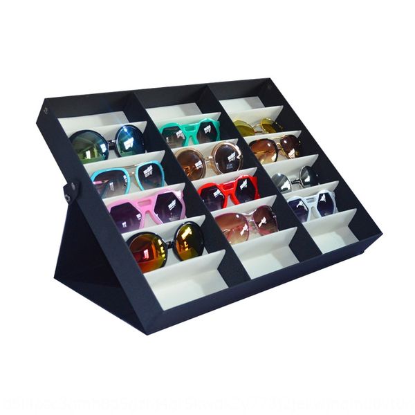 

foldable sun storage storage sun glasses display box box glasses display rack 18 grids, Blue