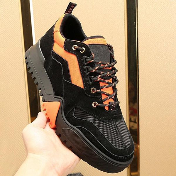 

hiking sneaker men 's shoes breathable comfortable outdoor walking lightweight lace -up design shoes plus size mens luxur, Black