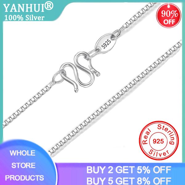 

yanhui with certificate silver 925 necklace women 100% original 925 sterling silver jewelry women accessories box chain necklace