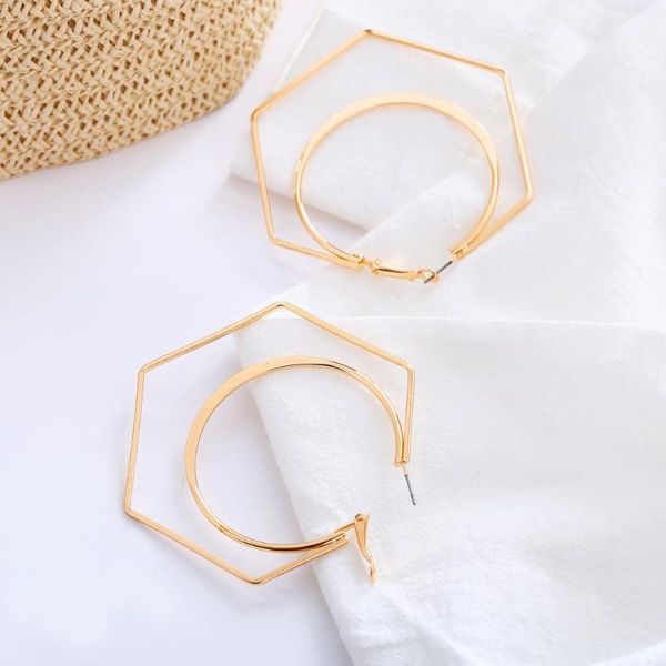 

hoop earrings bohemia ethnic earring fashion wedding jewelry flower boho circle brincos pendientes gold color for women, Golden