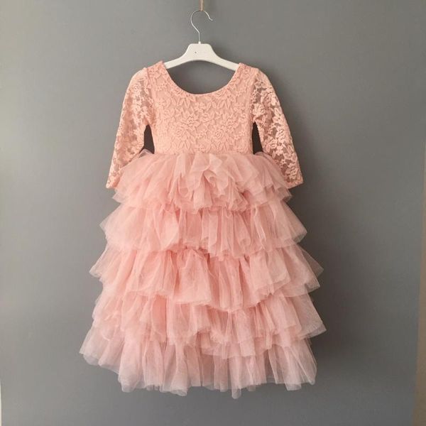 

market flower baby girl layered tulle wedding dresses children sleeveless lace princess party dresses fairy tutu 1pc, Red;yellow