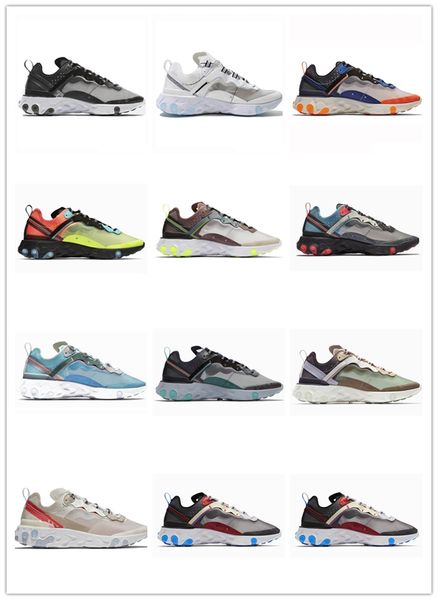 

2020 react wr mid ispa running shoes element 87 anniversary premium 1 athletic sneakers runner 55 sports trainers velvet brown obsidian aqua, Black