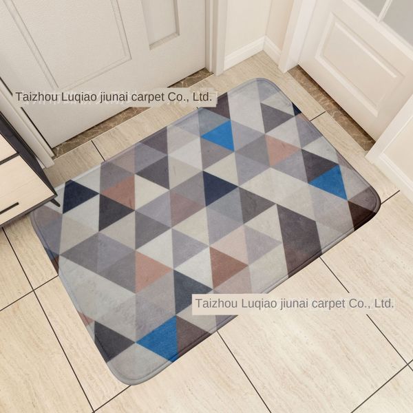 

simple geometry non-slip carpet non-slip bathroom doorway water absorbing anti-skid mat bedroom carpet entrance mat