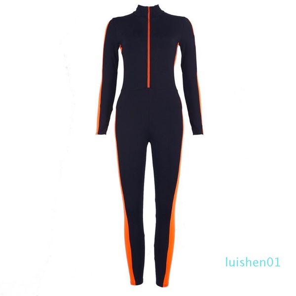 

women yoga pant sport suit fitness female yoga sets sport wear ladies zipper pants tight jumpsuit set l01, White;red