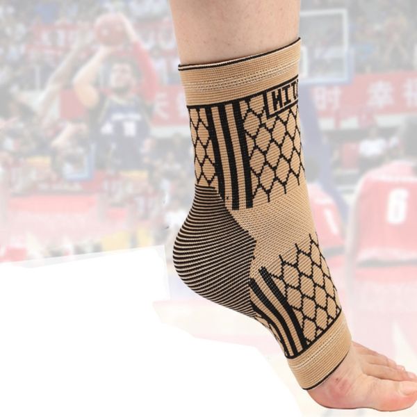 

high elastic ankle bandage compression knitting breathable sports ankle sleeve protector basketball soccer foot support br, Blue;black