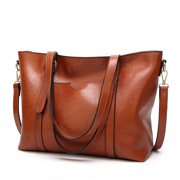

wind portable big fashion temperament patent leather bright face women's 2020 shoulder bag new oil wax leather shoulder bag, White